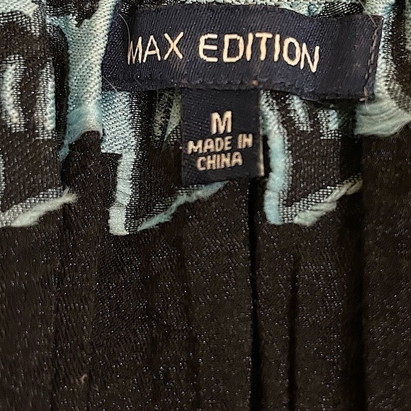 Max Edition Textured Print Elasticized Bodice Dress Sz M - Picture 3 of 13